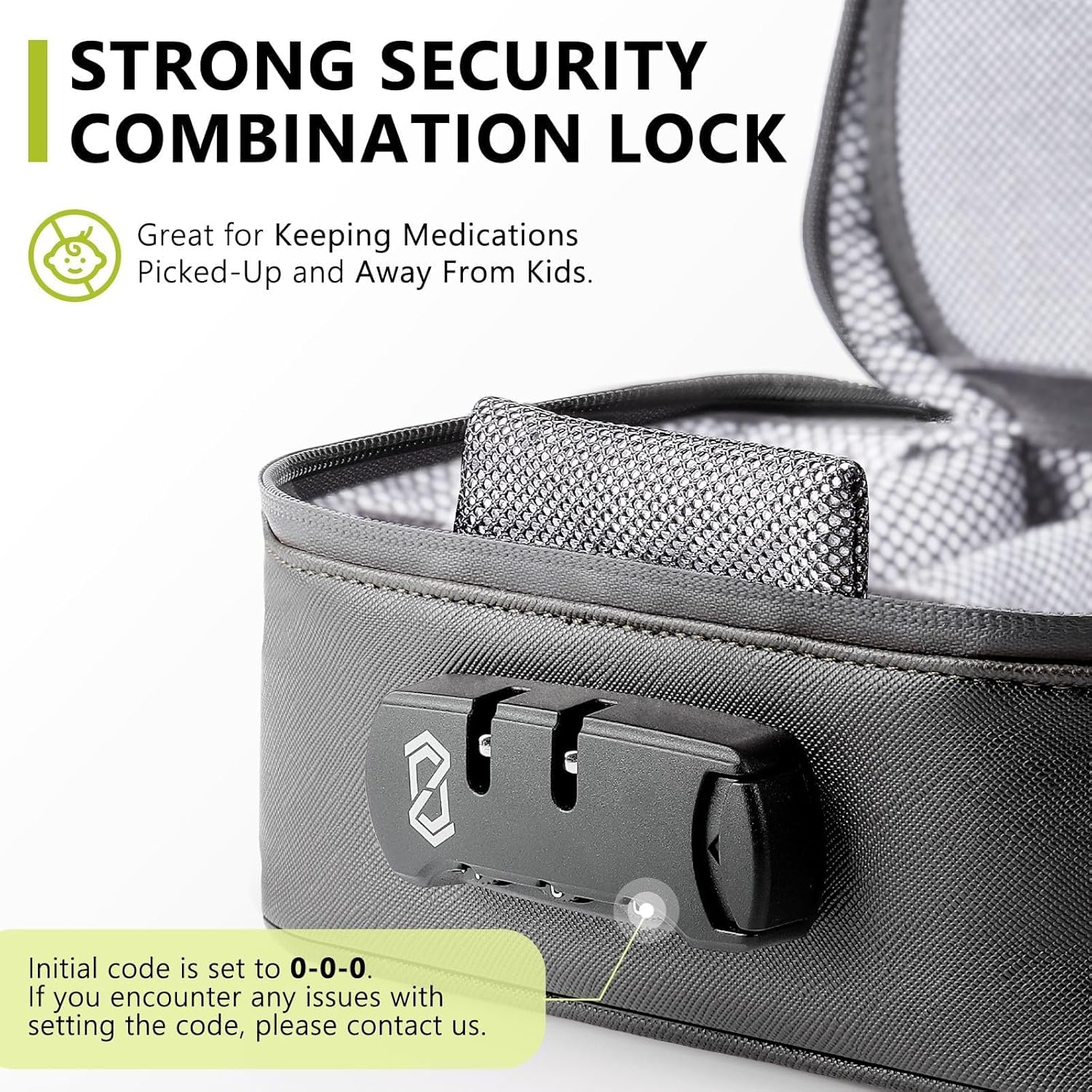 OZCHIN Smell Proof Bag with Combination Lock File Organizer Case Container Medicine Odorless Storage Lock Box Great Gift for Friend - Image 2