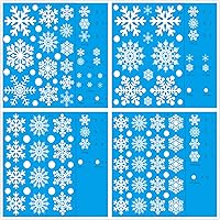 Vista 2 de Q-BABY 200 calcomanías estáticas de copos de nieve para decoración de ventanas de Navidad, 200