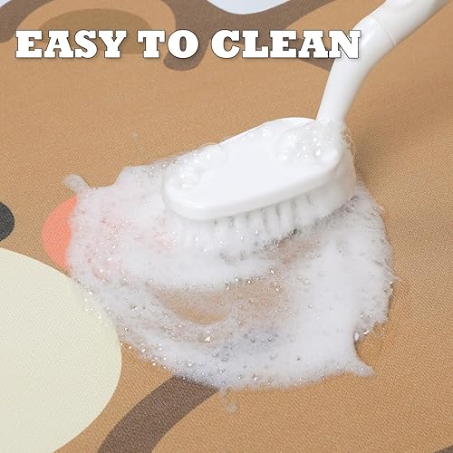 Miniatura 6 de Tyrafry Alfombra de baño con diseño de animales bonitos, antideslizante, súper absorbente, ultra fina, para ducha, bañera y fregadero, tapete de