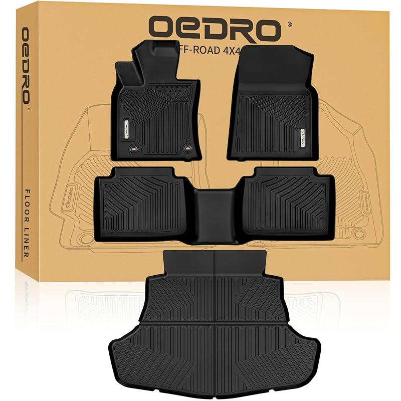 Tapetes Automotivos Internos OEDRO em TPE Preto para Toyota Camry 2018–2024, Exceto Hybrid e AWD, Conjunto com 1