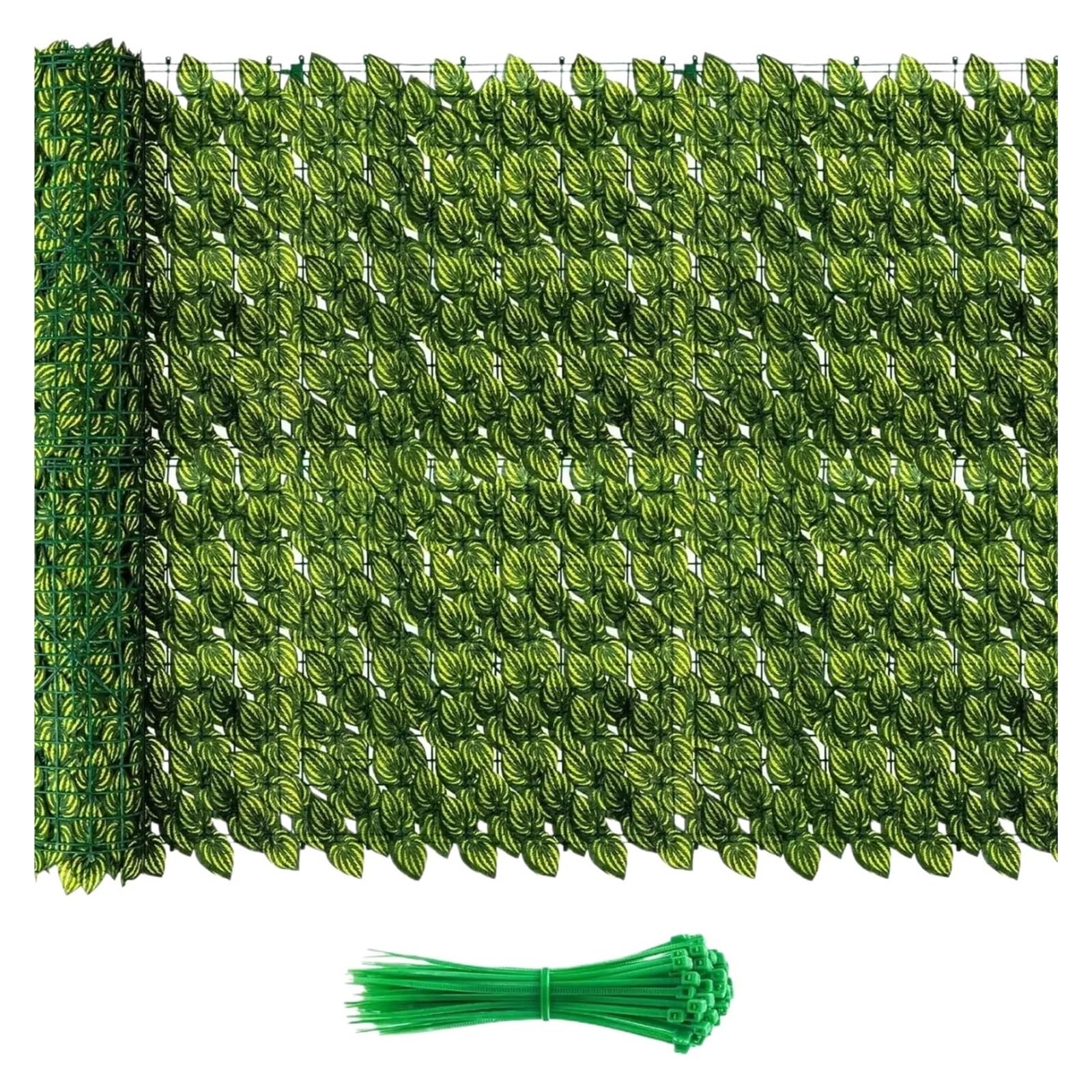 20x118inch Artificial Watermelon Leaves Privacy Fence Wall Screen, Faux Greenery Backdrop Ivy Vine Leaf Hedge