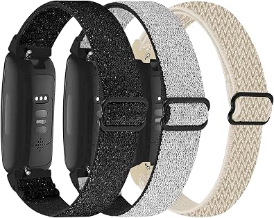 3 Pack Nylon Straps Compatible with Fitbit Inspire 3/ 2/1/HR/Ace 3/Ace 2