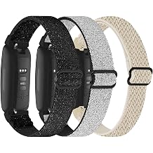 3 Pack Elastic Nylon Straps Compatible with Fitbit Inspire 3/Inspire 2/Inspire/Inspire HR/Fitbit Ace 3/Ace 2 Strap, Stretchy Adjustable Fabric Breathable Replacement Straps for Women Men