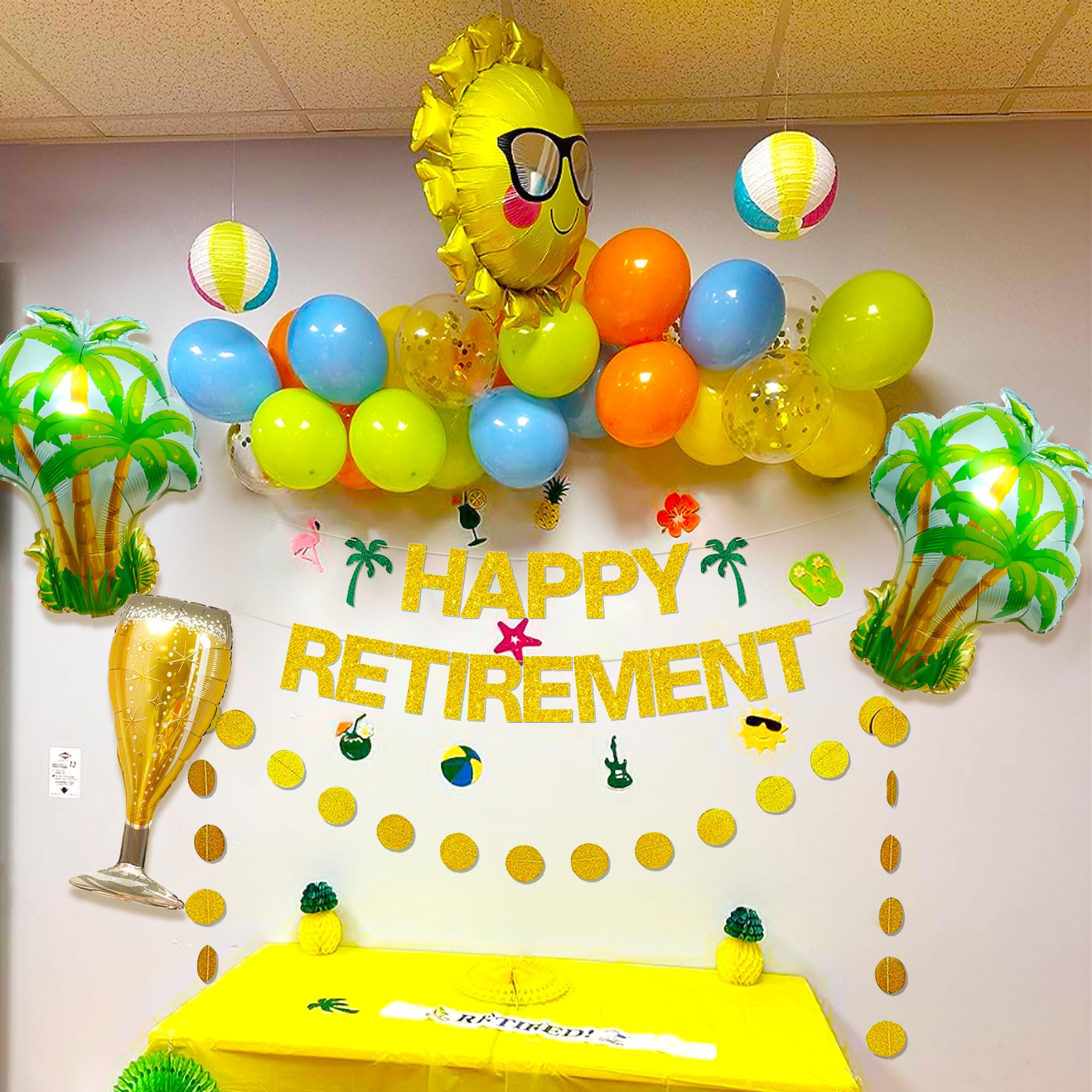 Beach Happy Retirement Banner Sign Happy Retirement Banner Officially Retired Party Decorations Retired Party Decorations