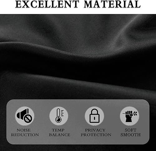 Miniatura 3 de DONREN Cenefas de cortina opacas de 18 pulgadas de largo para ventanas, 2 paneles de cenefas opacas para ventana de sótano con bolsillo para barra