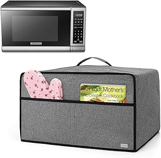 10 Microwave Ideas in Kitchen for Convenient Space Saving Use 103 Luxja Dust Cover for Microwave Oven (Fits Most 0.7 Cu.Ft Microwaves), Mi...