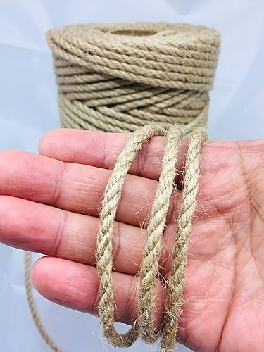Miniatura 3 de Cuerda de yute de 164 pies de 0.197 in, cuerda de yute resistente, cuerda de cáñamo natural para manualidades, jardinería, agrupación, decoración