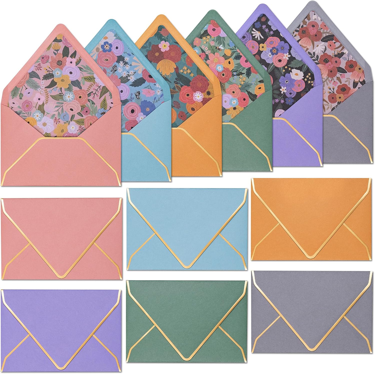4x6 Envelopes for Invitations, 30-Pack A4 Colored Envelopes for 4x6 Cards, for Weddings, Baby Showers, Birthdays, The Softbloom Tapestry, 6 Colors and Floral Designs, 4 1/4 x 6 1/4 Inches