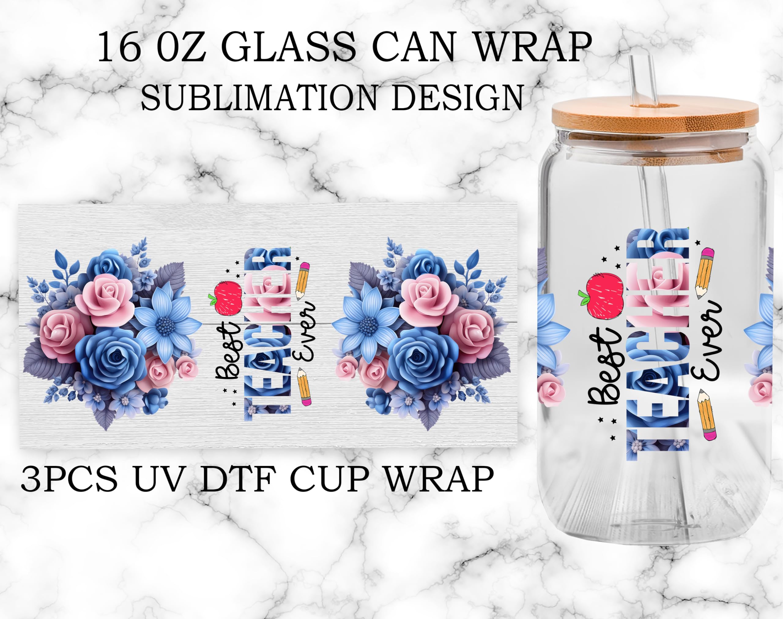 9 Hojas De Envoltura De Copa DTF UV Para San Valentín, Transferencia De Vasos UV DTF Para Vidrio UV DTF Adhesivo De Transferencia De Vasos Para Tazas De Vidrio Uvdtf Envolturas