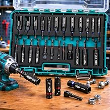 80mm Deep Nut Driver Set, SAE & Metric 1/4"-9/16", 6-16mm Color Coded