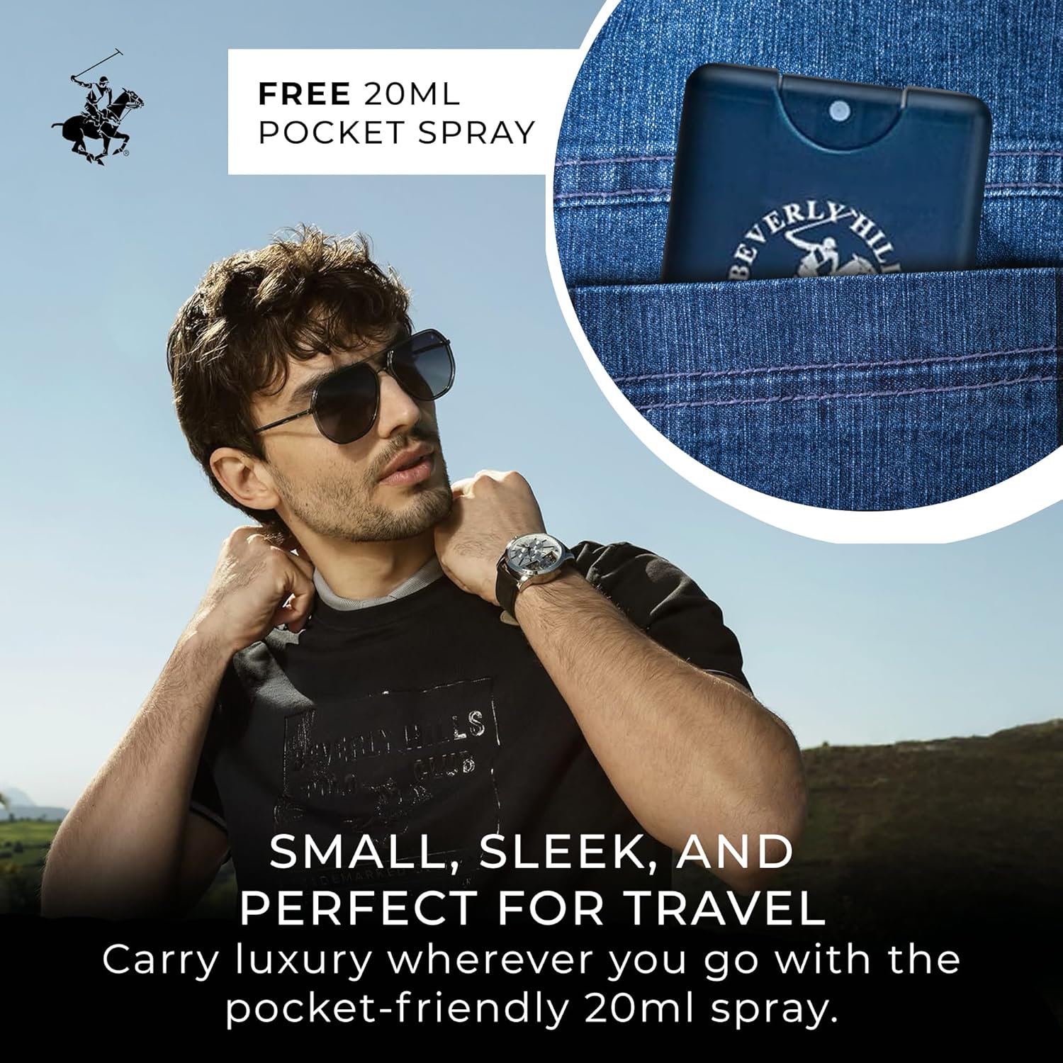 Beverly Hills Polo Club BHPC Men's Aqua Eau De Toilette Bonus Pack - 1.7oz EDT & Portable Travel Spray for Everyday Freshness - Image 2