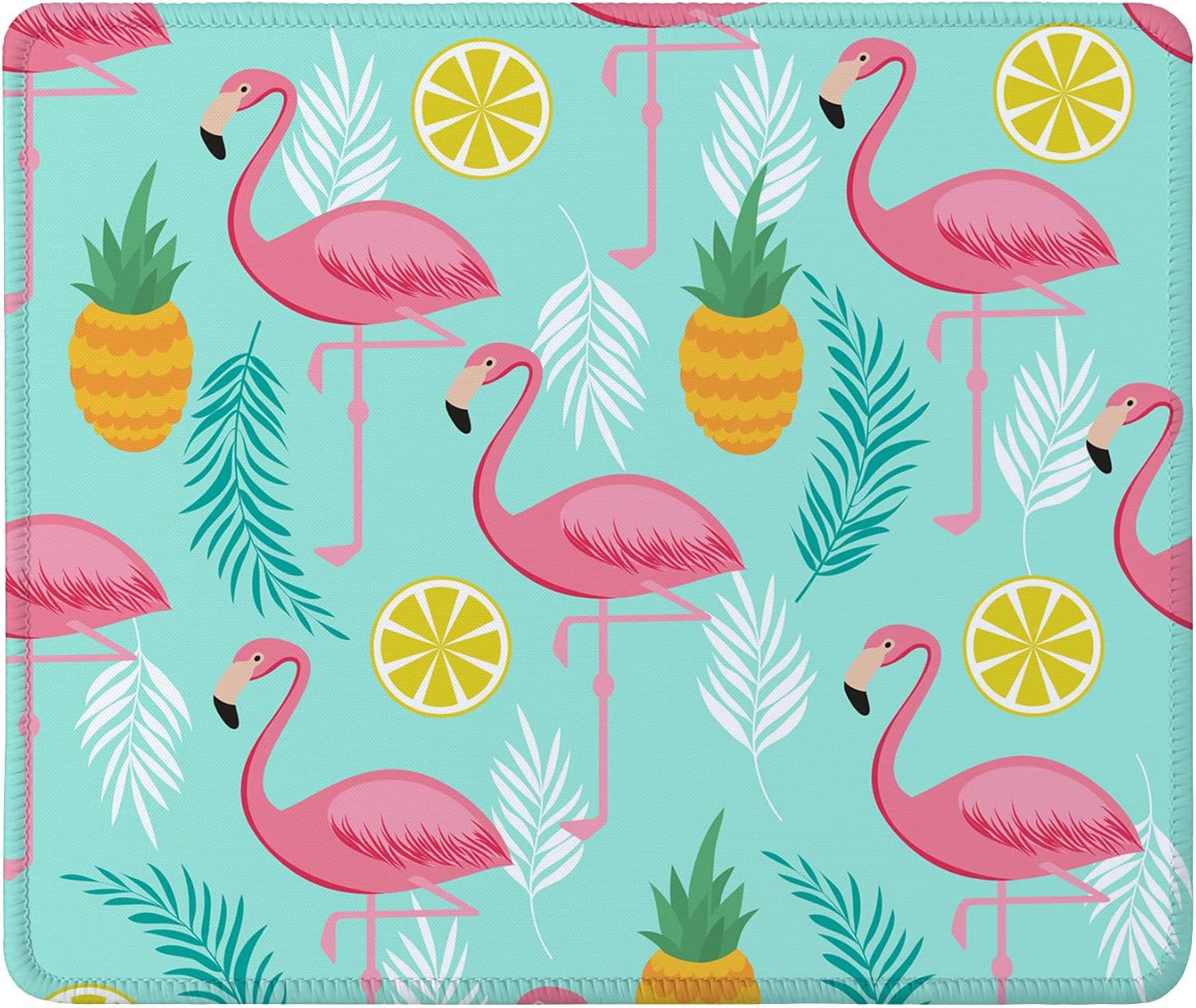 Smooffly マウスパッド おしゃれ 小さめ フラミンゴ ズレない 滑る 薄い 防水 ハワイアン パイ 光学式 オフィス x24cm ゲーム ラバー レモン 布 グリーン 保障できる