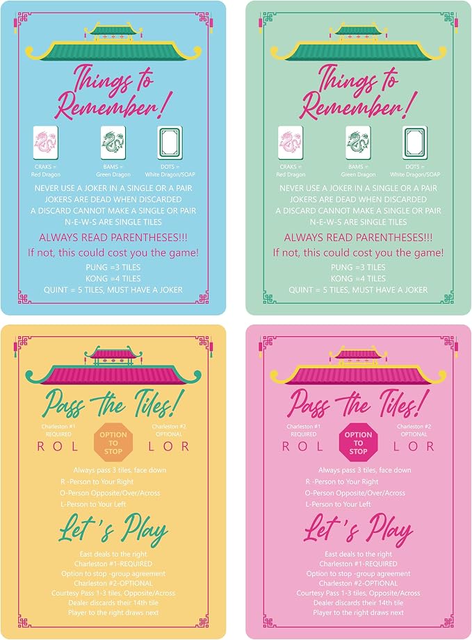 4 Pcs Mahjong Shuffler Cards