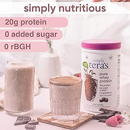 Simply tera\'s Pure Whey Protein Powder - Dark Chocolate Clean Whey Protein Powder, Made Without Artificial Sweeteners, Clean Label, Non-GMO, Kosher, rBGH-Free - 12 Oz