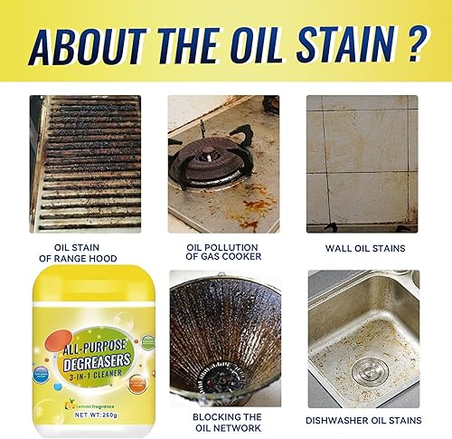 Miniatura 3 de Powergleam Limpiador Powergleam 3 en 1, desengrasante multiusos para limpieza de alta resistencia, potente polvo de limpieza multiusos de cocina,