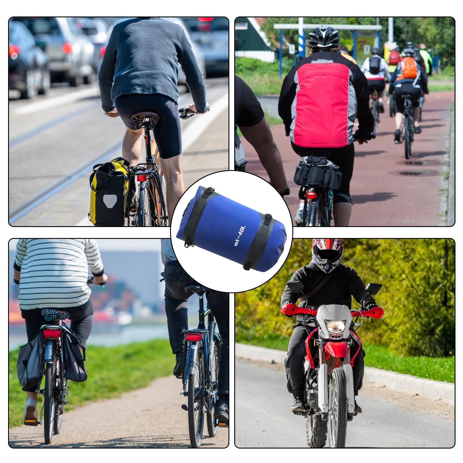 Motorradtasche 40L Wasserdichter Organizer | Aufbewahrungstasche Für Fahrradausrüstung Für Motorrad, Fahrrad, Heck, Radfahren, Outdoor, Helm, Ausrüstung,