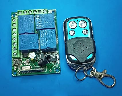 e-INFINITY Remote Transmitter Receiver Multifunction 433 MHz RF 1/2/3/4 Channel as per your order Garage Gate Switch S3: Multi Function (1 Rf Transmitter with Channel Compact Receiver Relay)