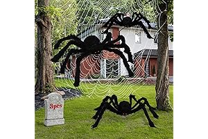Giant Halloween Hairy Spider Web Outdoor Decoration