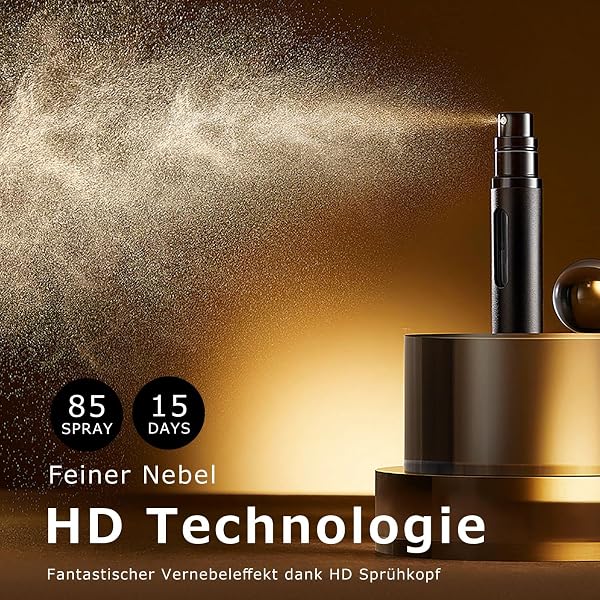 Travelofo Parfümzerstäuber Nachfüllbar, Leer Reise Parfüm Zerstäuber Mini Portable Sprühflasche mit Fenster für Unterwegs, 8ml (Schwarz & Grau) - 5