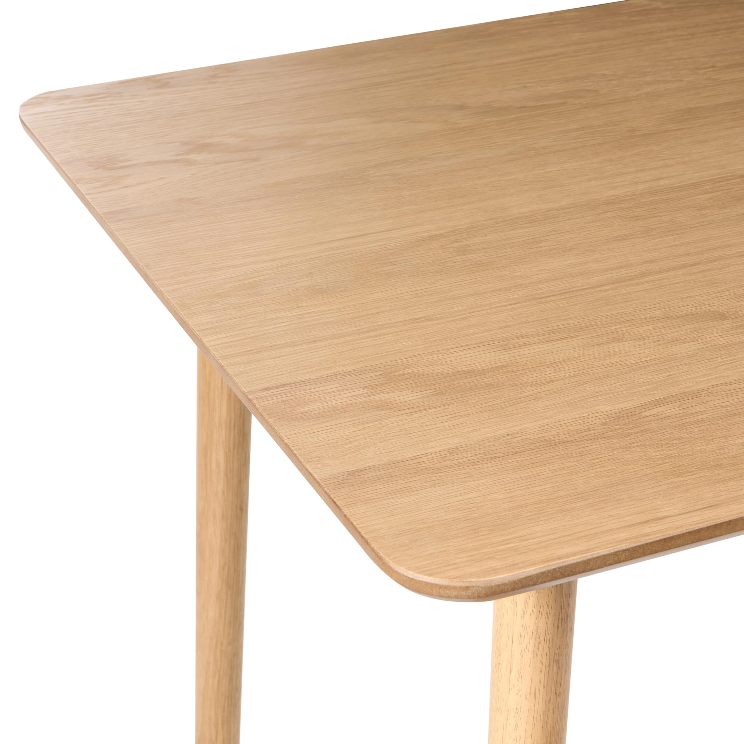 Beliani Mesa de Comedor para Comedor y Cocina 140 x 80 cm Patas de Madera Maciza Chapa de Roble Claro Elvyn