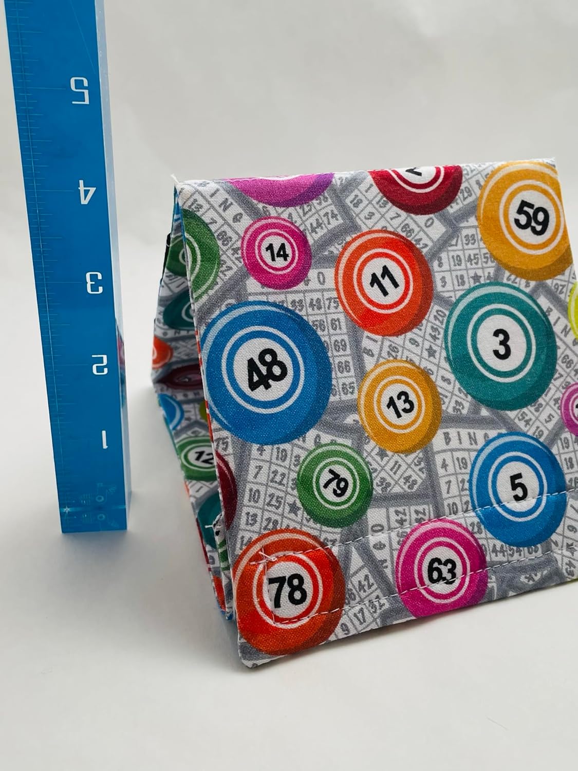 Half-Width Bingo Cards and Balls Print Folding Bingo Tab Holder, Playing Card Holder, Playing Card Caddy