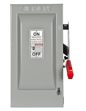 Siemens HF361 30-Amp 3 Pole 600-volt 3 Wire Fused Heavy Duty Safety Switches