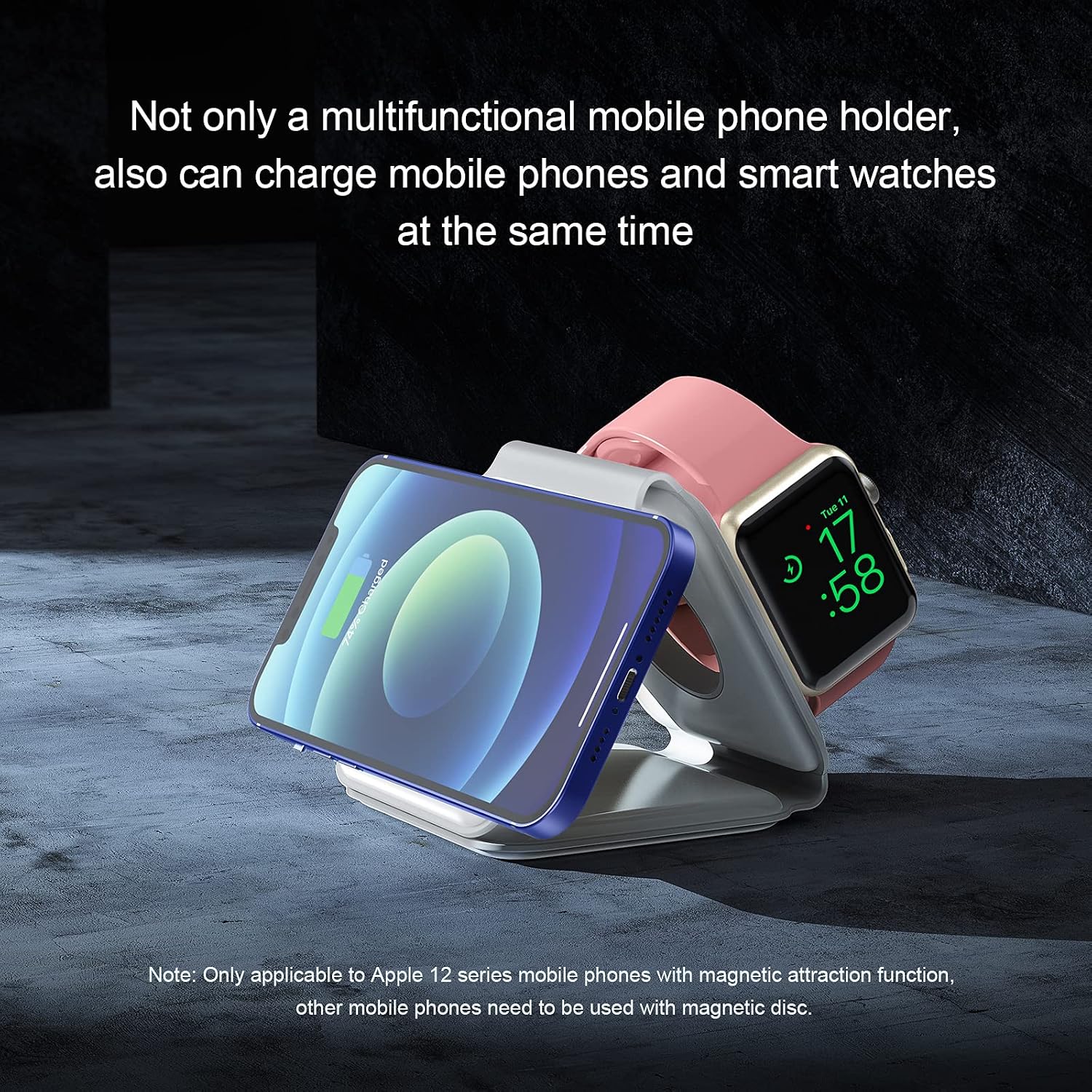 wireless charger 3 in 1magnetic travel wireless charging station multiple devicesfoldable wireless charger stand compatible with iphone 14 13 12 11