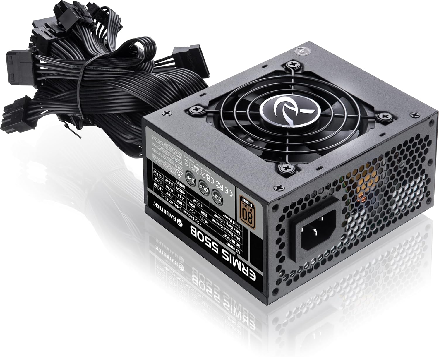 RAIJINTEK ERMIS 550B, 80+ Bronze, SFX, 550W, Semi Modular Power Supply, 3 Years Warranty (0R30B00002)