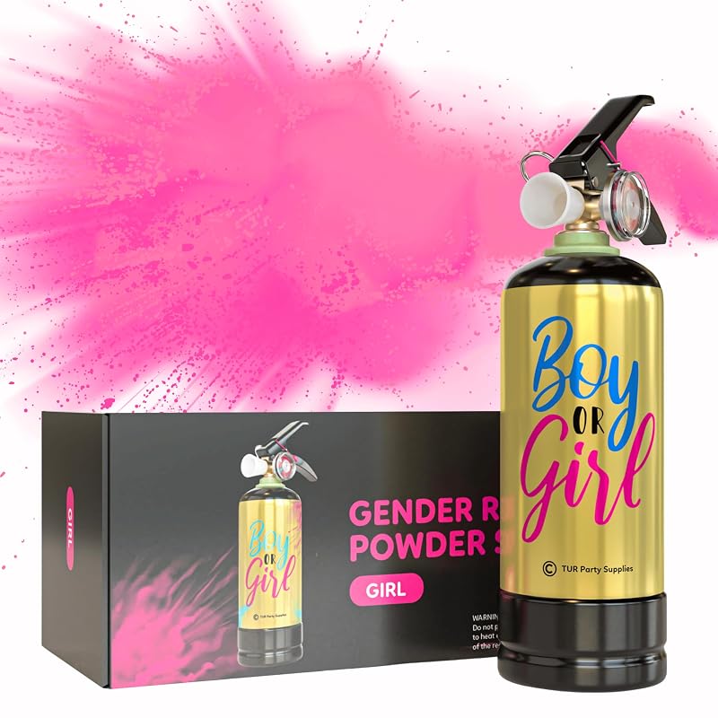 Borrifador de Pó Colorido Rosa para Chá Revelação, Estilo Extintor, TUR Party Supplies