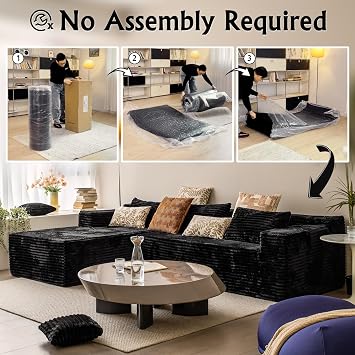 Boneless Couch Modular Sectional Sofa Cloud Corduroy Couch
