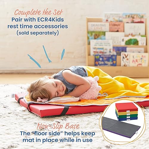 Miniatura 5 de ECR4Kids SoftZone - Alfombrillas plegables para descanso de arcoíris, muebles de aula, surtido, 5 piezas