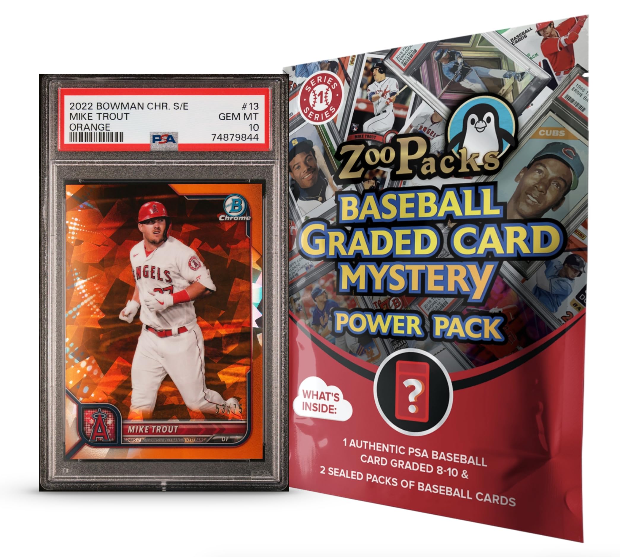 Amazon.com: Mike Trout PSA Graded Card Mystery Power Pack - 1 PSA Graded  Mike Trout Card and 2 Packs of Cards Per Pack