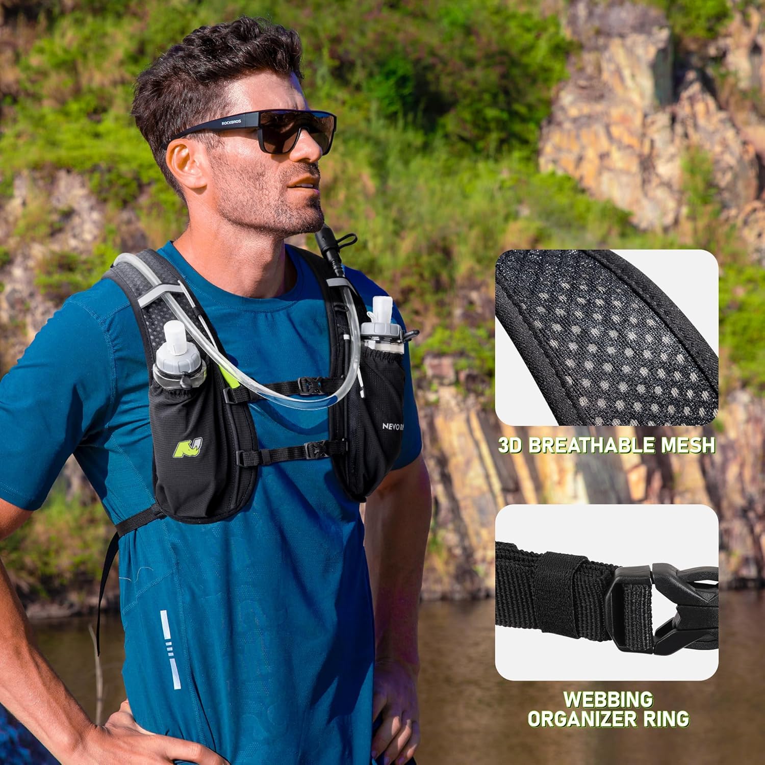 Hydration Running Vest for Women, Water Vest Backpack 5L Small, Lightweight Hydration Pack Mini Vest Women for Hiking, Trail Marathon Race (Pack with 1.5L Water Bladder) - Image 8