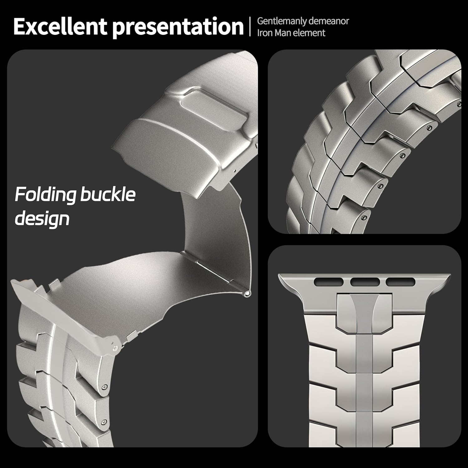 Titanium Band Compatible with Apple Watch Ultra ＆ Ultra2 49mm 46mm 45mm 44mm, Durable Lightweight Titanium Metal Strap, for iWatch Series 10 9 8 7 6 5 4 3 2 1 SE Men Women Bands