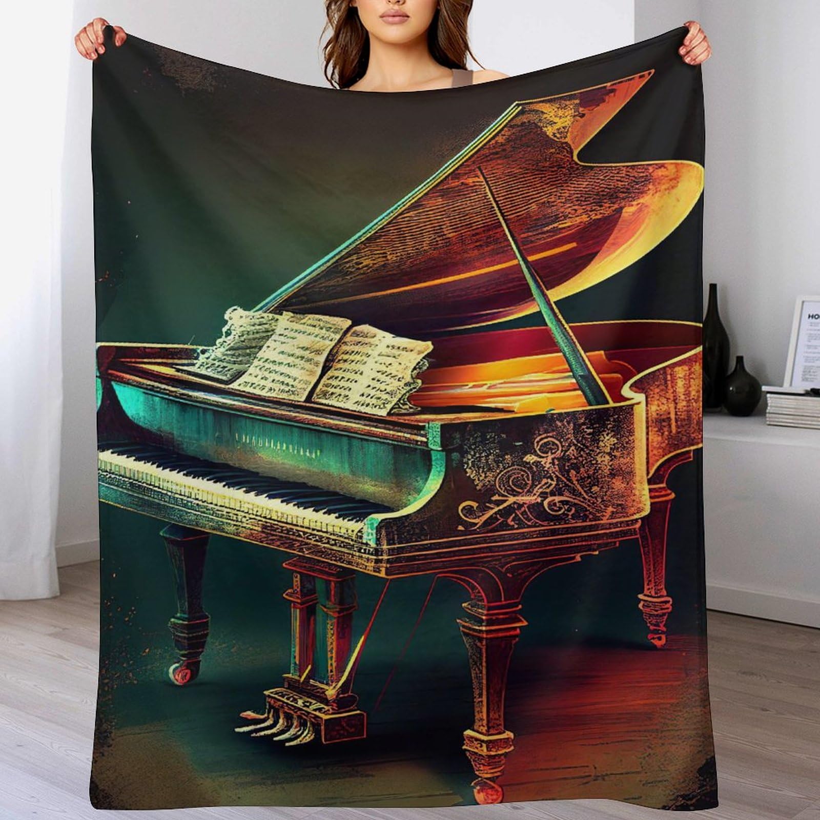 Couverture polaire piano pour canapé : votre plaid flannel chaud