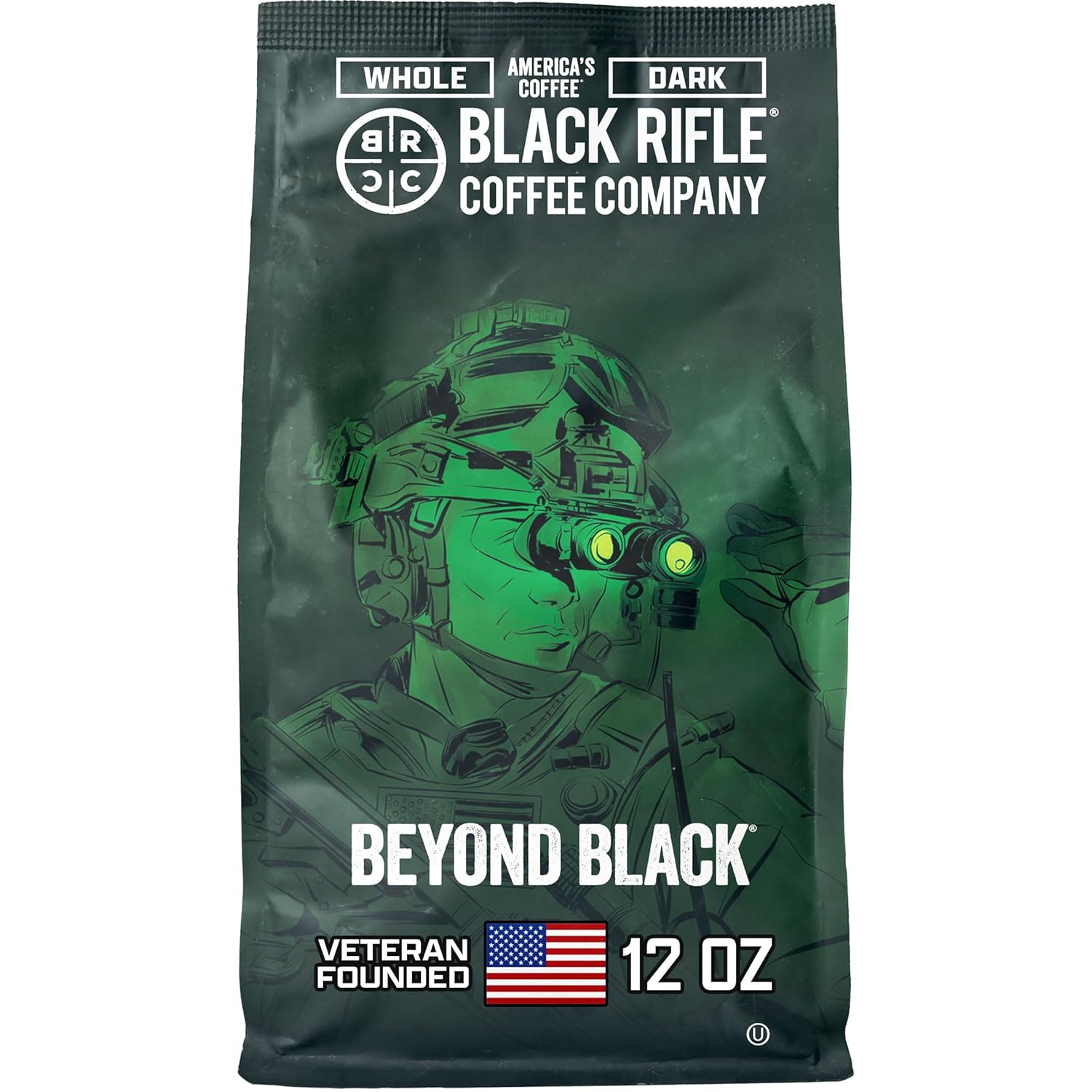 Café Beyond Black Black Rifle Coffee Company, En Grano, Tostado Intenso, 12 oz