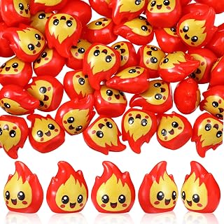 Soaoo 50 Pcs 50 Pcs Mini Resin Fire Miniature Cute Fake Fire Figurines Ornament for Tiny Flame Model Landscape DIY Crafts Christmas Small Town Accessories Micro Campfire Scene Garden Home Decoration