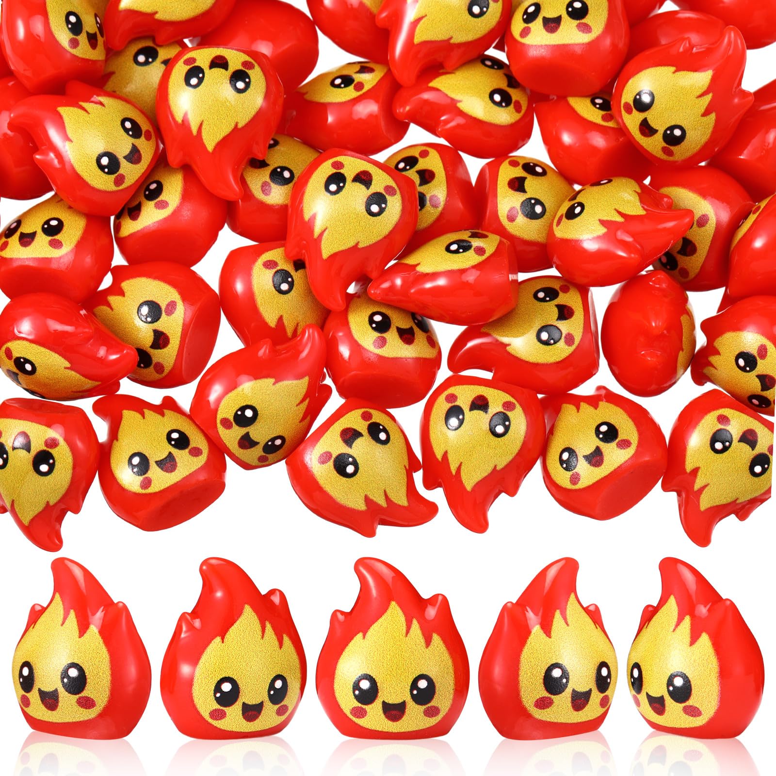 Soaoo 100 Pcs Mini Resin Fire Model Miniature Cute Flame Figurines Ornament for Tiny Landscape DIY Crafts Christmas Small Town Accessories Micro Scene Garden Home Summer Decoration