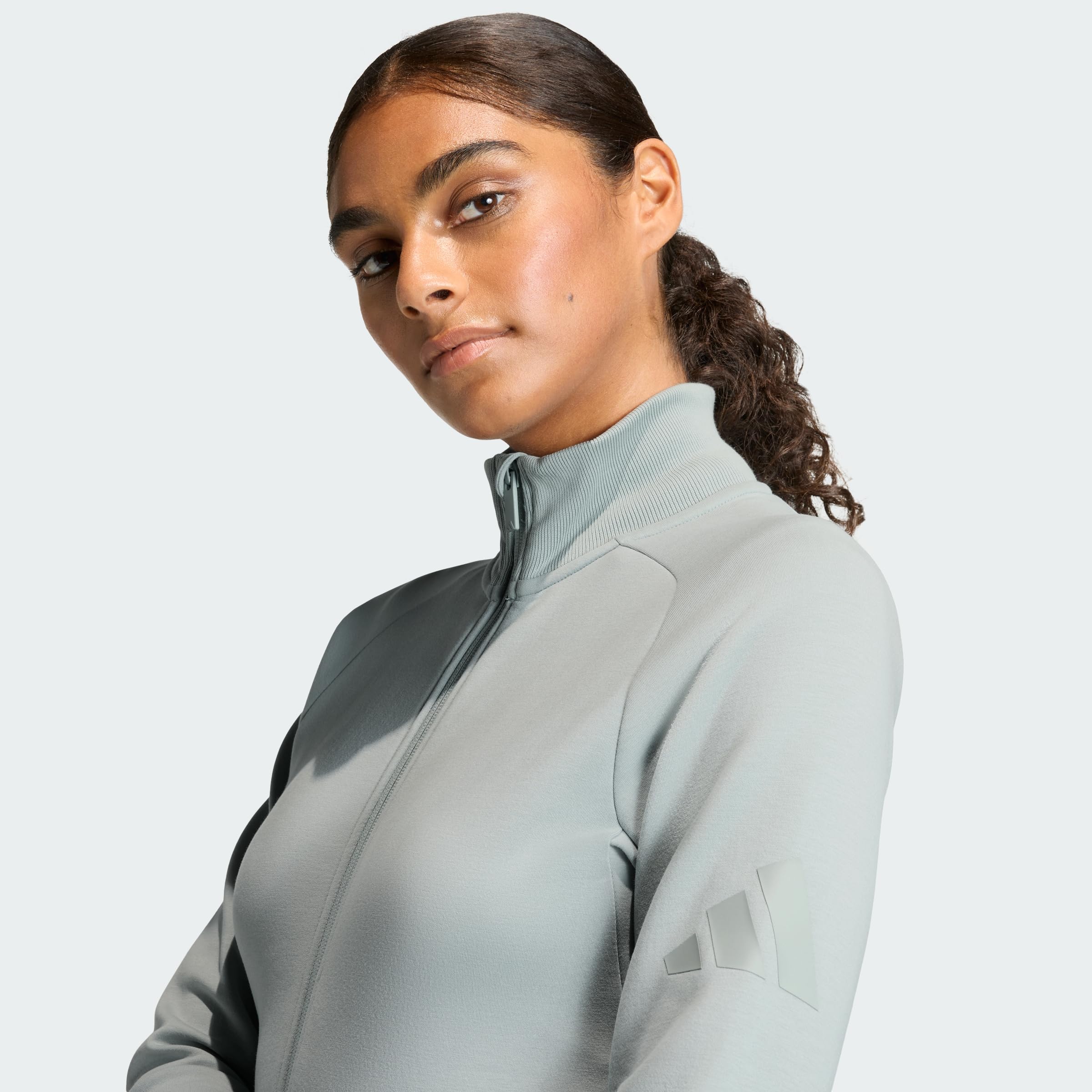 adidas dames SOFT LUX SLIM TRACK TOP, Wonder Sage, S