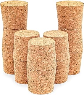Juvale Cork Bottle Stoppers - 12-Pack, Size 22, Brown - Tapered Design for Easy Insert & Remove - Craft & DIY Projects