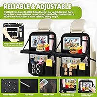 Vista 3 de Organizador de asiento trasero de automóvil de 2 piezas con bandeja plegable, 9 + 2 bolsillos, organizador y almacenamiento para automóvil