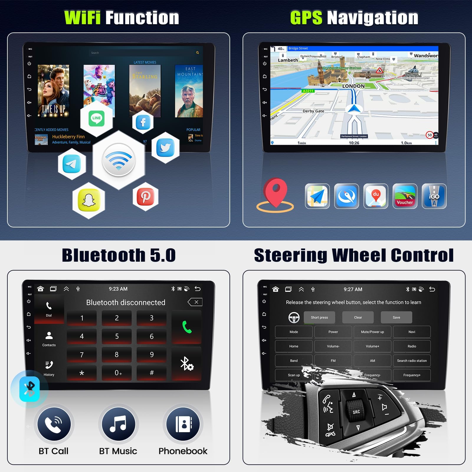 6+128G 8Core Autoradio Android 15 per FIAT Ducato 2010/Citroën Jumper/Peugeot Boxer, Schermo Tactile 9" Radio con Wireless Carplay Android Auto MirrorLink WiFi BT GPS FM RDS EQ DSP+Retrocamera Auto