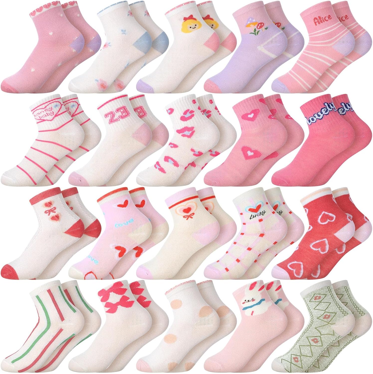 Bencailor 20 Pairs Girls Socks