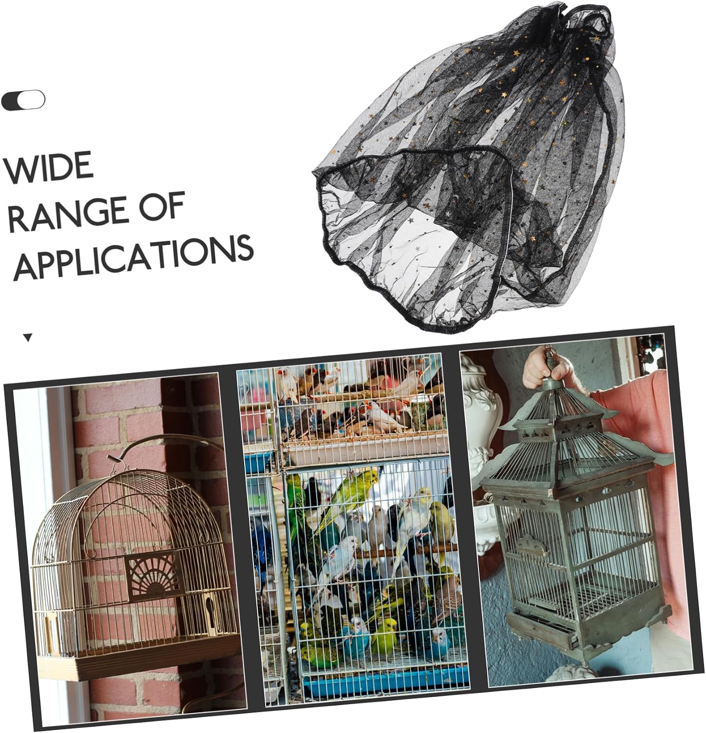ORFOFE Birdcage Cover Stretchy Mesh Net for Parrots Airy Design Easy to Clean XXL Circumference Height