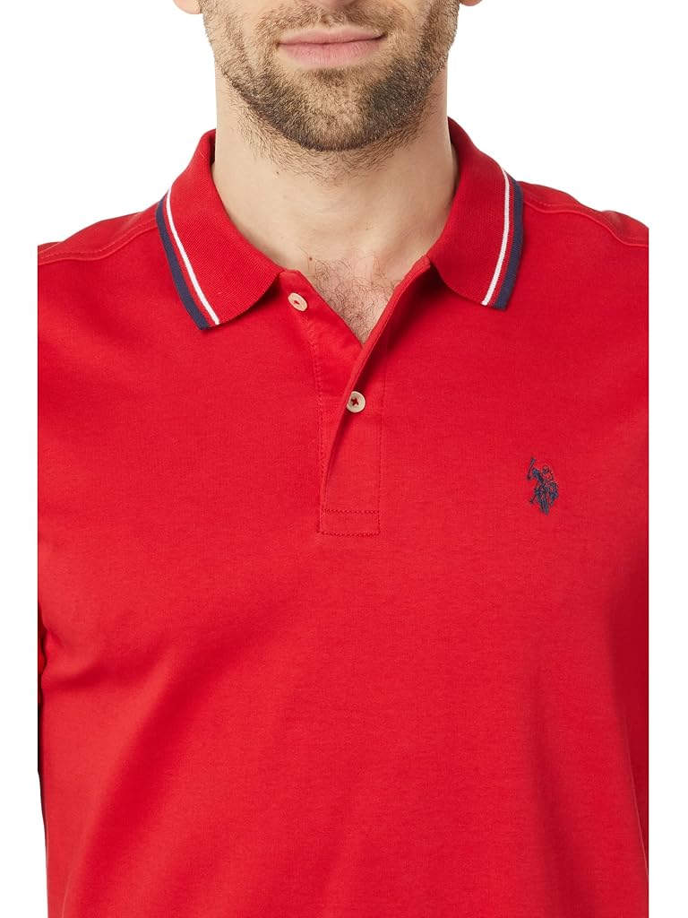 U.S. POLO ASSN. Slim Fit Tipped Interlock Knit Polo