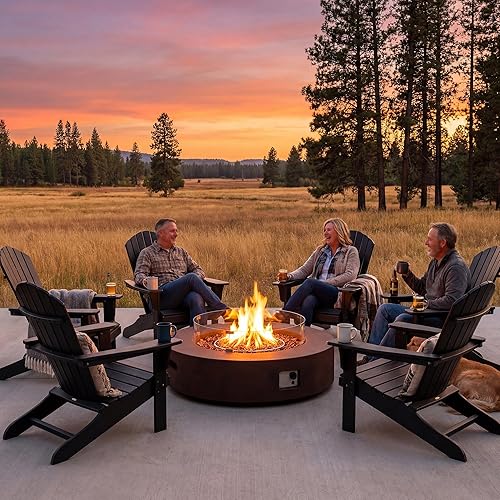 Miniatura 94 de COSIEST Juego de Mesa de Hoguera de Propano para Exteriores de 2 Piezas con Mesa para Tanque, Mesa de Fuego de 42" Certificada, 50,000 BTU con Base
