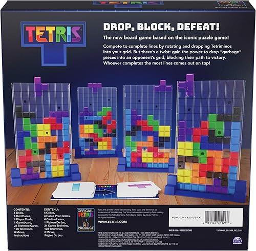 Miniatura 9 de Spin Master Games, Tetris El juego de mesa, juega el clásico juego de rompecabezas Tetris en la vida real, desafío de rompecabezas multijugador