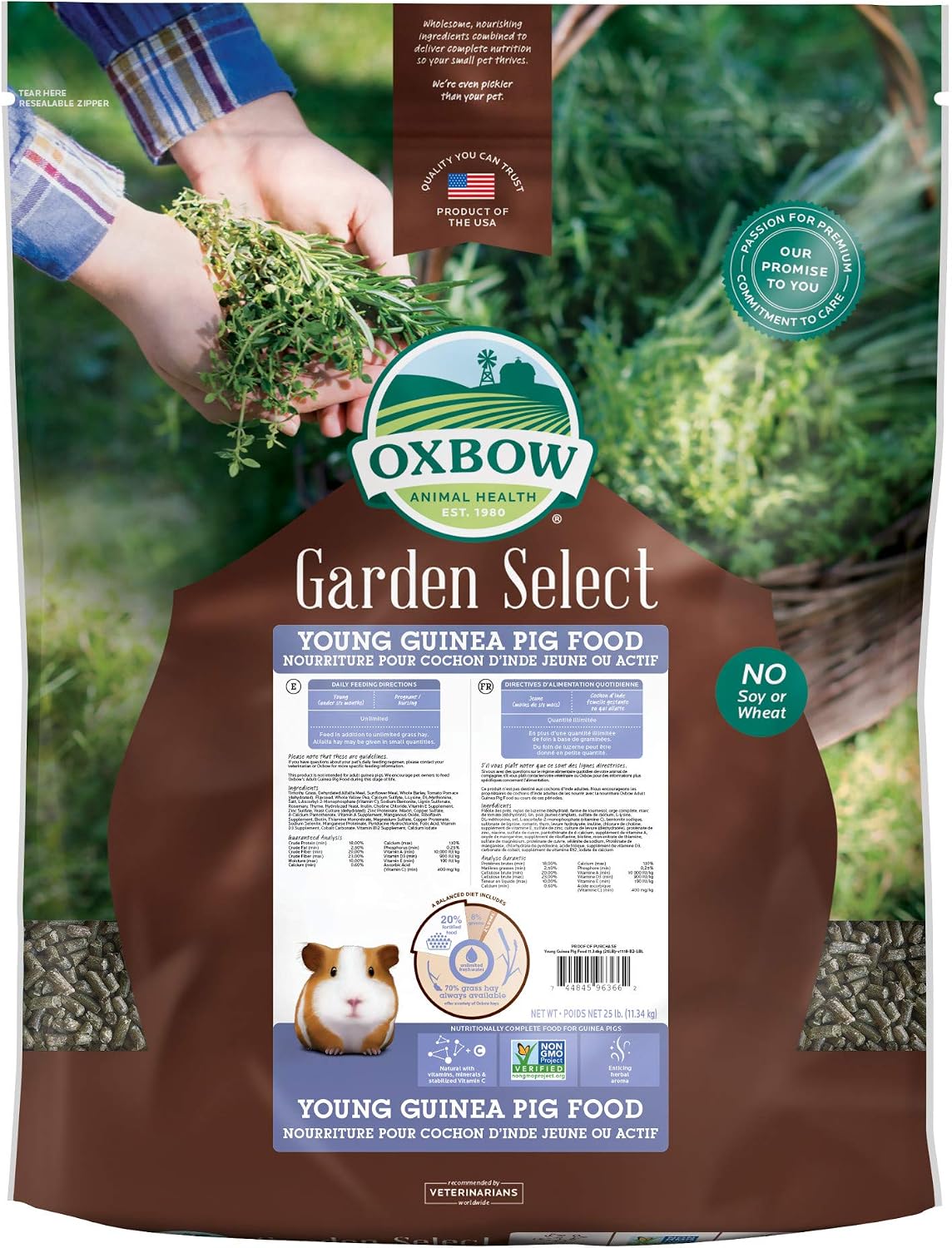 Oxbow Animal Health Garden Select Young Guinea Pig Food, Garden-Inspired Recipe for Young Guinea Pigs, No Soy or Wheat, Non-GMO, Made in…