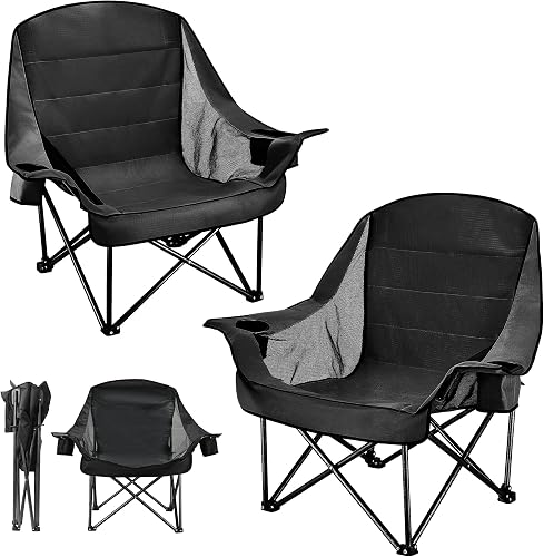 Generic 2 Pack Oversized Camping Chairs for Adults Heavy Duty 400 LBS Capacity