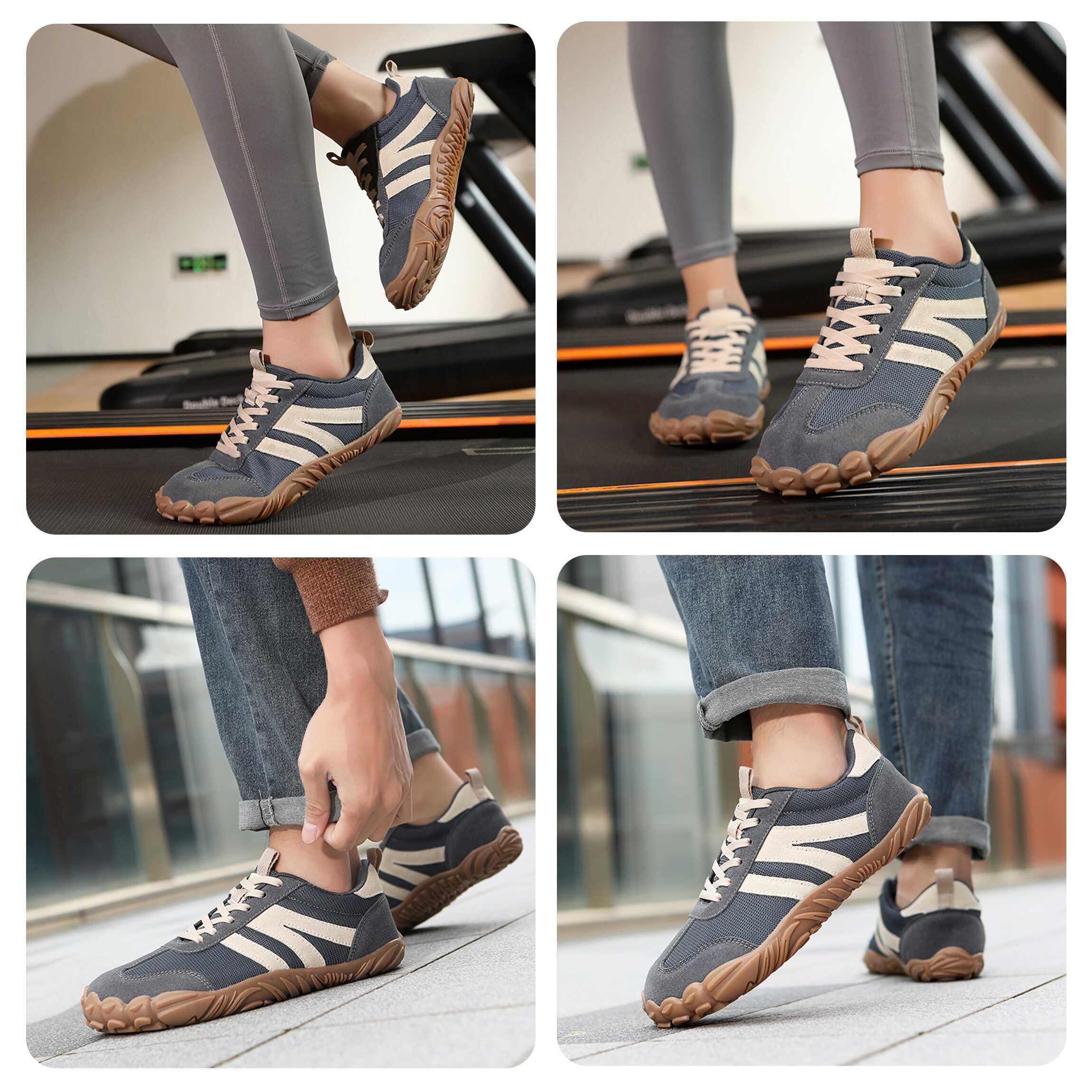 Scarpe Barefoot Ginnastica Minimaliste Uomo Donna Estive Comode Pianta Larga Running Trail Leggere Traspiranti Grigio 40 EU